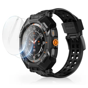 Supcase Unicorn Beetle Pro & Tempered Glass 2-PACK Case for Samsung Galaxy Watch Ultra (47MM) - Blackeng