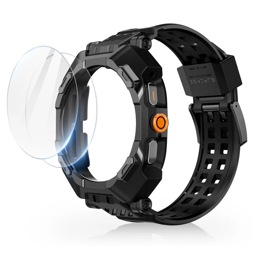 Supcase Unicorn Beetle Pro & Tempered Glass 2-PACK Case for Samsung Galaxy Watch Ultra (47MM) - Blackeng