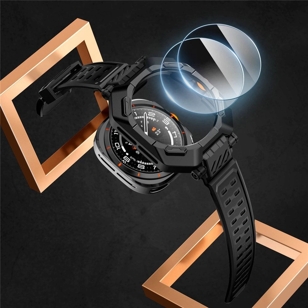 Supcase Unicorn Beetle Pro & Tempered Glass 2-PACK Case for Samsung Galaxy Watch Ultra (47MM) - Blackeng