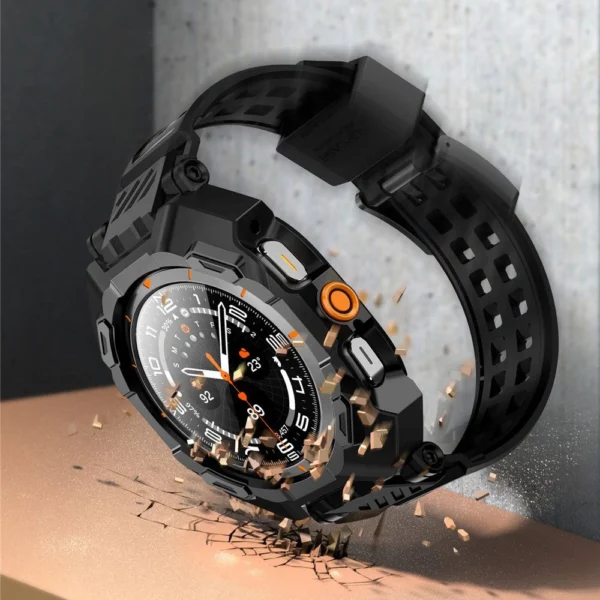 Supcase Unicorn Beetle Pro & Tempered Glass 2-PACK Case for Samsung Galaxy Watch Ultra (47MM) - Blackeng