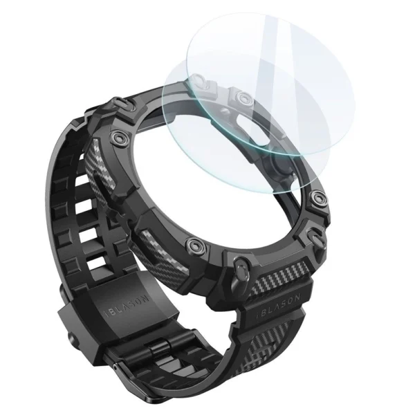 IBLSN ArmorBOX & Tempered Glass 2-PACK Supcase Case for Samsung Galaxy Watch Ultra (47MM) - Blackeng