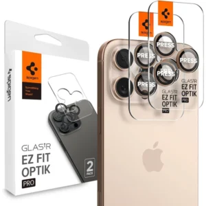 Spigen Optik Pro GLAS.TR ”EZ FIT” Camera Protector 2-PACK for iPhone 16 Pro / Pro Max - Browneng