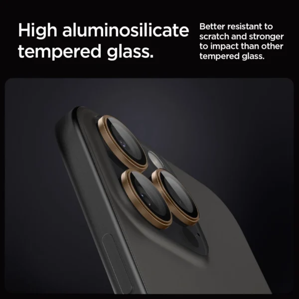 Spigen Optik Pro GLAS.TR ”EZ FIT” Camera Protector 2-PACK for iPhone 16 Pro / Pro Max - Browneng