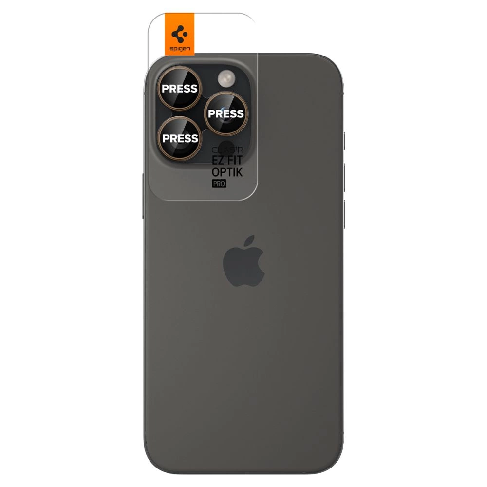 Spigen Optik Pro GLAS.TR ”EZ FIT” Camera Protector 2-PACK for iPhone 16 Pro / Pro Max - Browneng