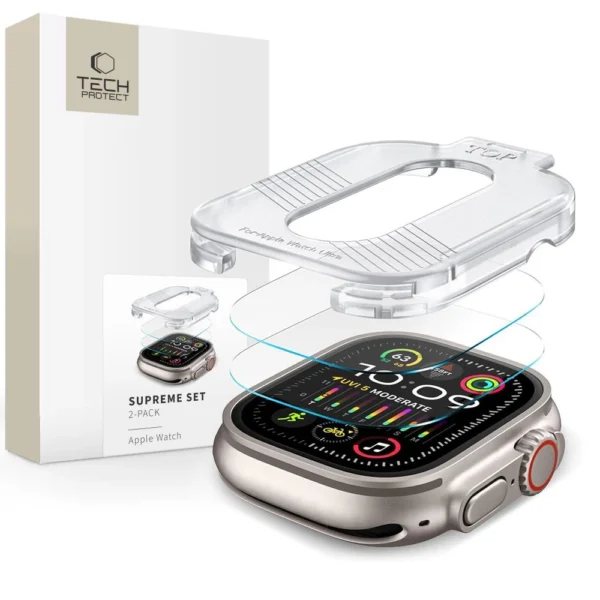 Tech-Protect Supreme Tempered Glass SET 2-PACK for Apple Watch Ultra 1/2 (49MM) - Cleareng
