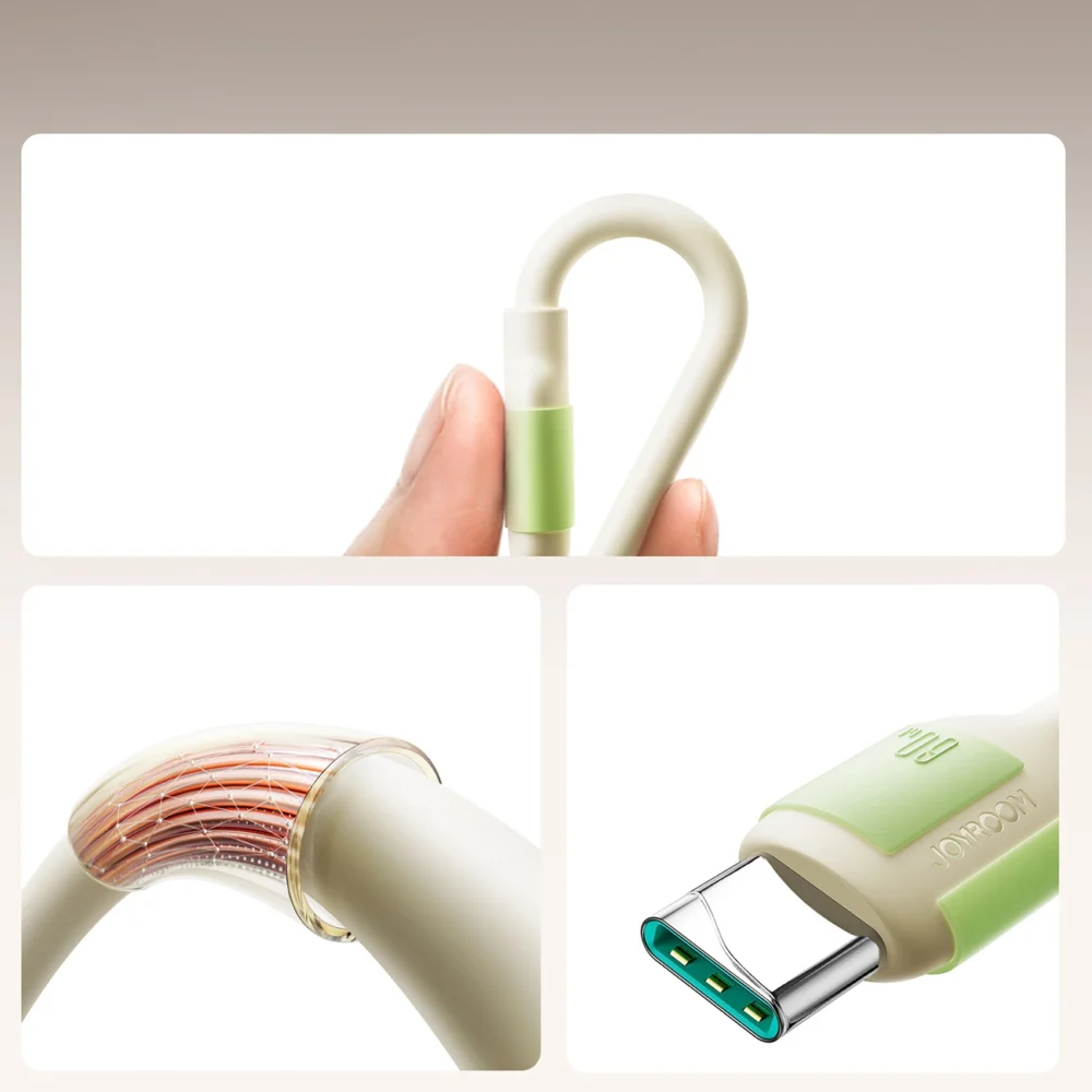 Joyroom S-A53 60W USB-C Cable - USB-C with fluorescent tip 1.2 m - beigeeng