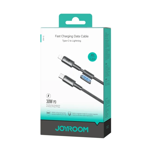 Joyroom S-A50 Unlimited Series 60W USB-C - Lightning Cable with Magnetic Organizer 1.2m - Grayeng