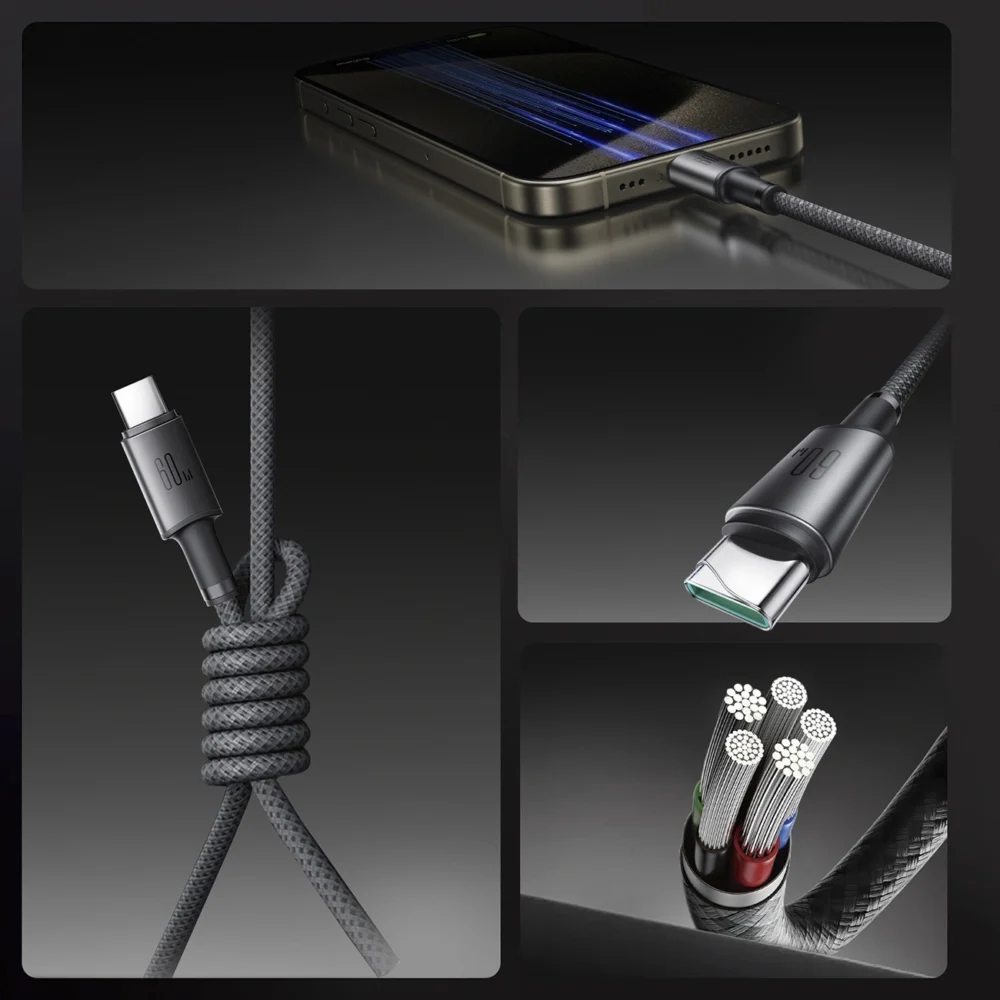 Joyroom S-A50 Unlimited Series 60W USB-C - USB-C Cable with Magnetic Organizer 1.2m - Grayeng