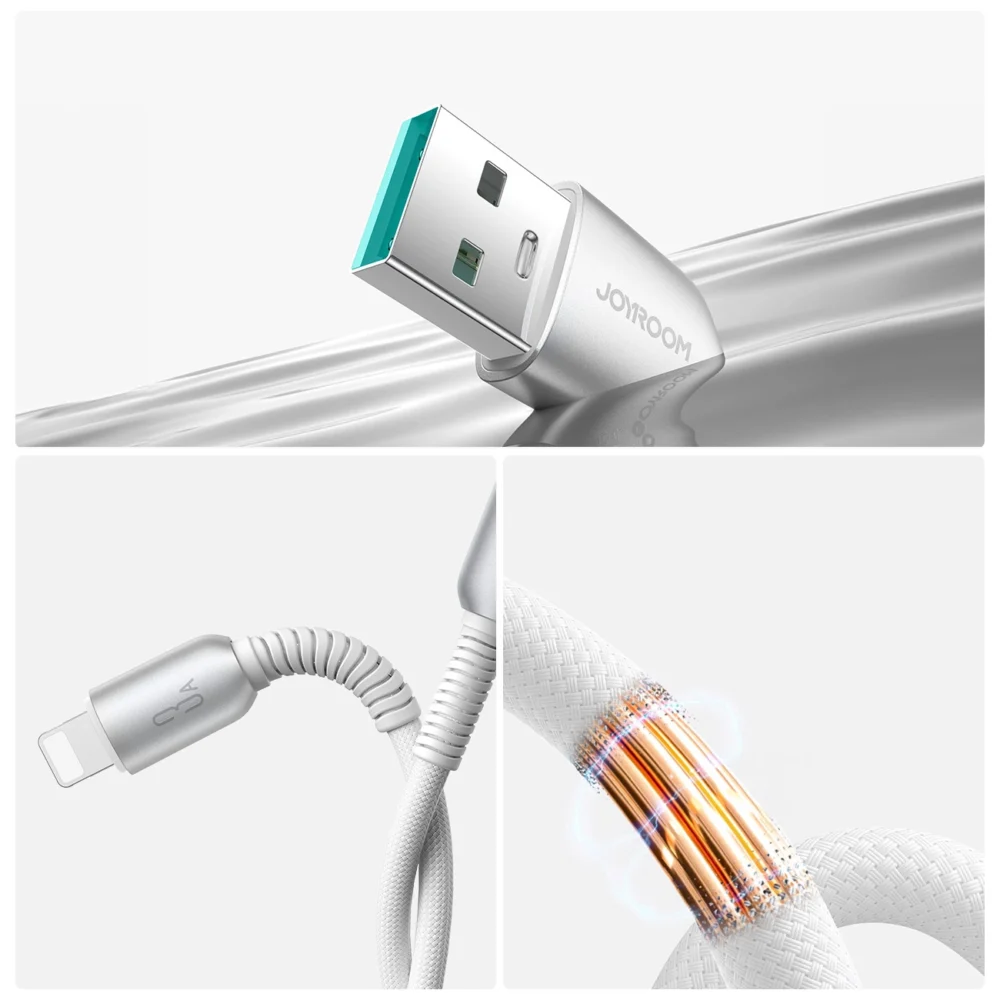 Joyroom S-A51 Cutting-Edge Series 3A USB-A - Lightning cable 1.2m - light grayeng