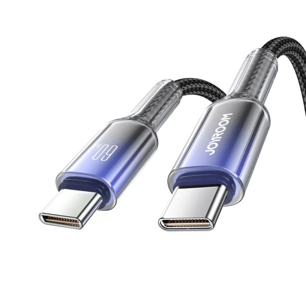 Joyroom S-A42 Crystal-Clear Series 60W USB-C - USB-C cable 1.2m - blackeng