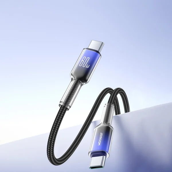 Joyroom S-A42 Crystal-Clear Series 60W USB-C - USB-C cable 1.2m - blackeng