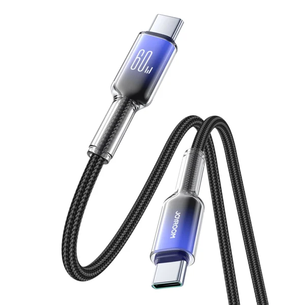 Joyroom S-A42 Crystal-Clear Series 60W USB-C - USB-C cable 1.2m - blackeng