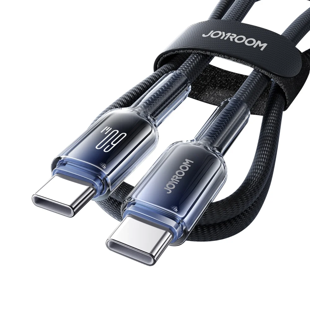 Joyroom S-A42 Crystal-Clear Series 60W USB-C - USB-C cable 1.2m - blackeng