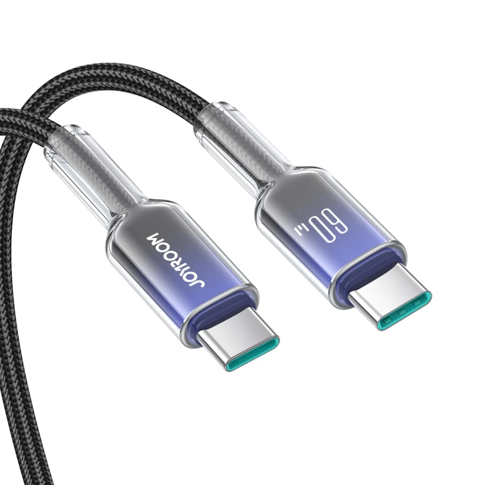 Joyroom S-A42 Crystal-Clear Series 60W USB-C - USB-C cable 1.2m - blackeng