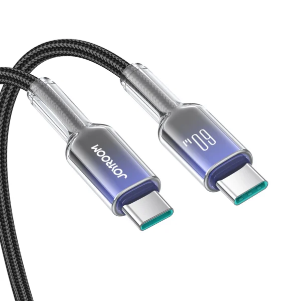 Joyroom S-A42 Crystal-Clear Series 60W USB-C - USB-C cable 1.2m - blackeng