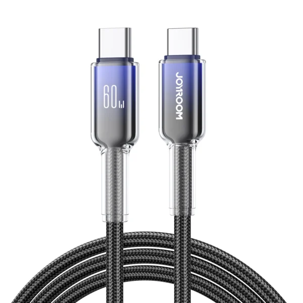 Joyroom S-A42 Crystal-Clear Series 60W USB-C - USB-C cable 1.2m - blackeng