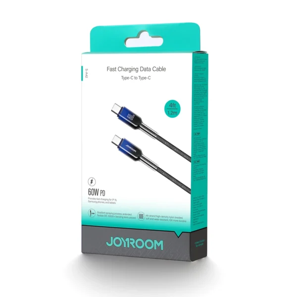 Joyroom S-A42 Crystal-Clear Series 60W USB-C - USB-C cable 1.2m - blackeng