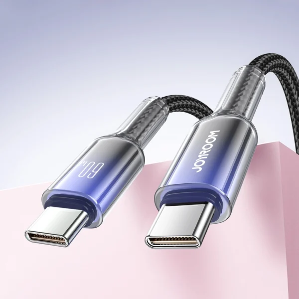 Joyroom S-A42 Crystal-Clear Series 60W USB-C - USB-C cable 1.2m - blackeng