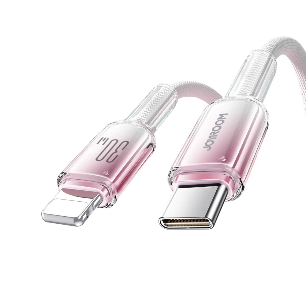 Joyroom S-A42 Crystal-Clear Series 30W USB-C - Lightning cable 1.2m - whiteeng