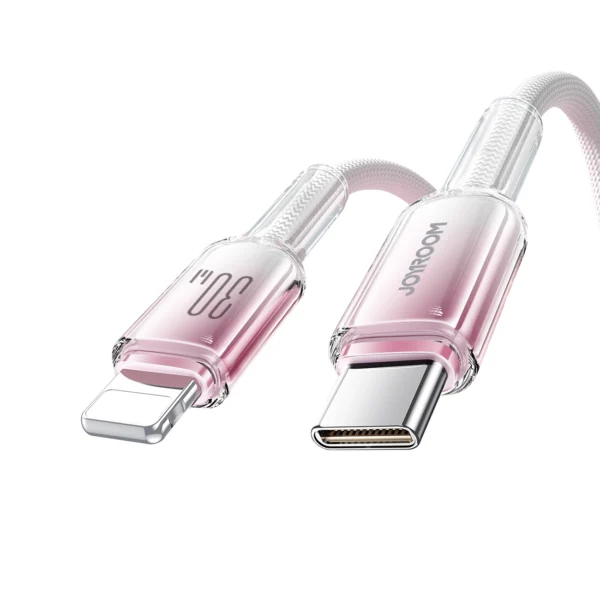 Joyroom S-A42 Crystal-Clear Series 30W USB-C - Lightning cable 1.2m - whiteeng