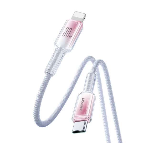 Joyroom S-A42 Crystal-Clear Series 30W USB-C - Lightning cable 1.2m - whiteeng