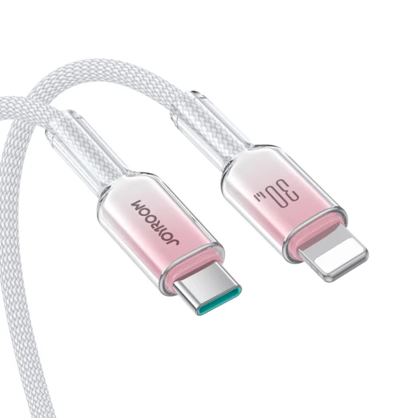 Joyroom S-A42 Crystal-Clear Series 30W USB-C - Lightning cable 1.2m - whiteeng