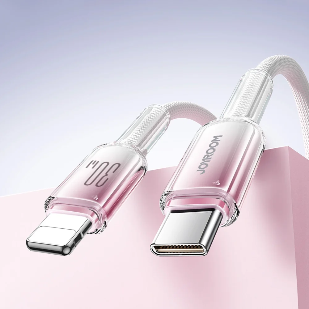 Joyroom S-A42 Crystal-Clear Series 30W USB-C - Lightning cable 1.2m - whiteeng