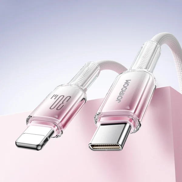 Joyroom S-A42 Crystal-Clear Series 30W USB-C - Lightning cable 1.2m - whiteeng