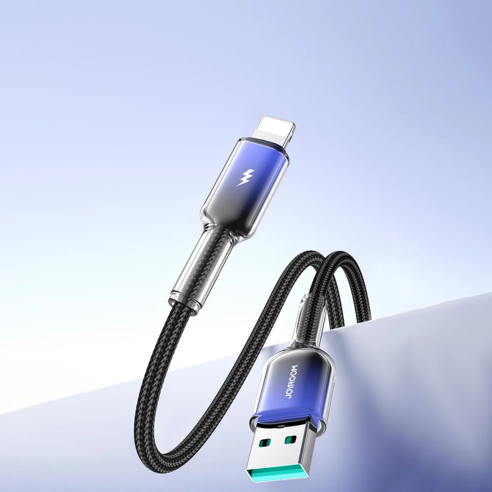 Joyroom S-A42 Crystal-Clear Series 3A USB-A - Lightning cable 1.2m - blackeng