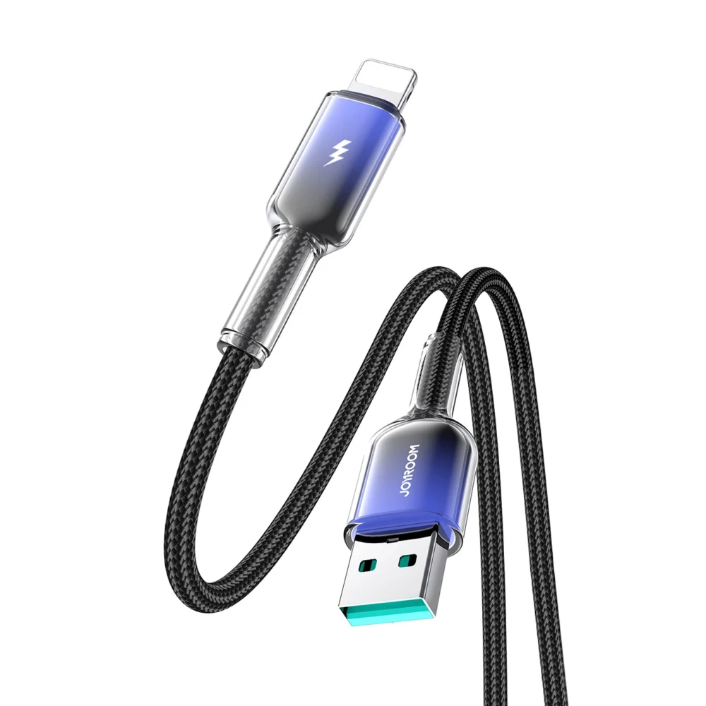 Joyroom S-A42 Crystal-Clear Series 3A USB-A - Lightning cable 1.2m - blackeng