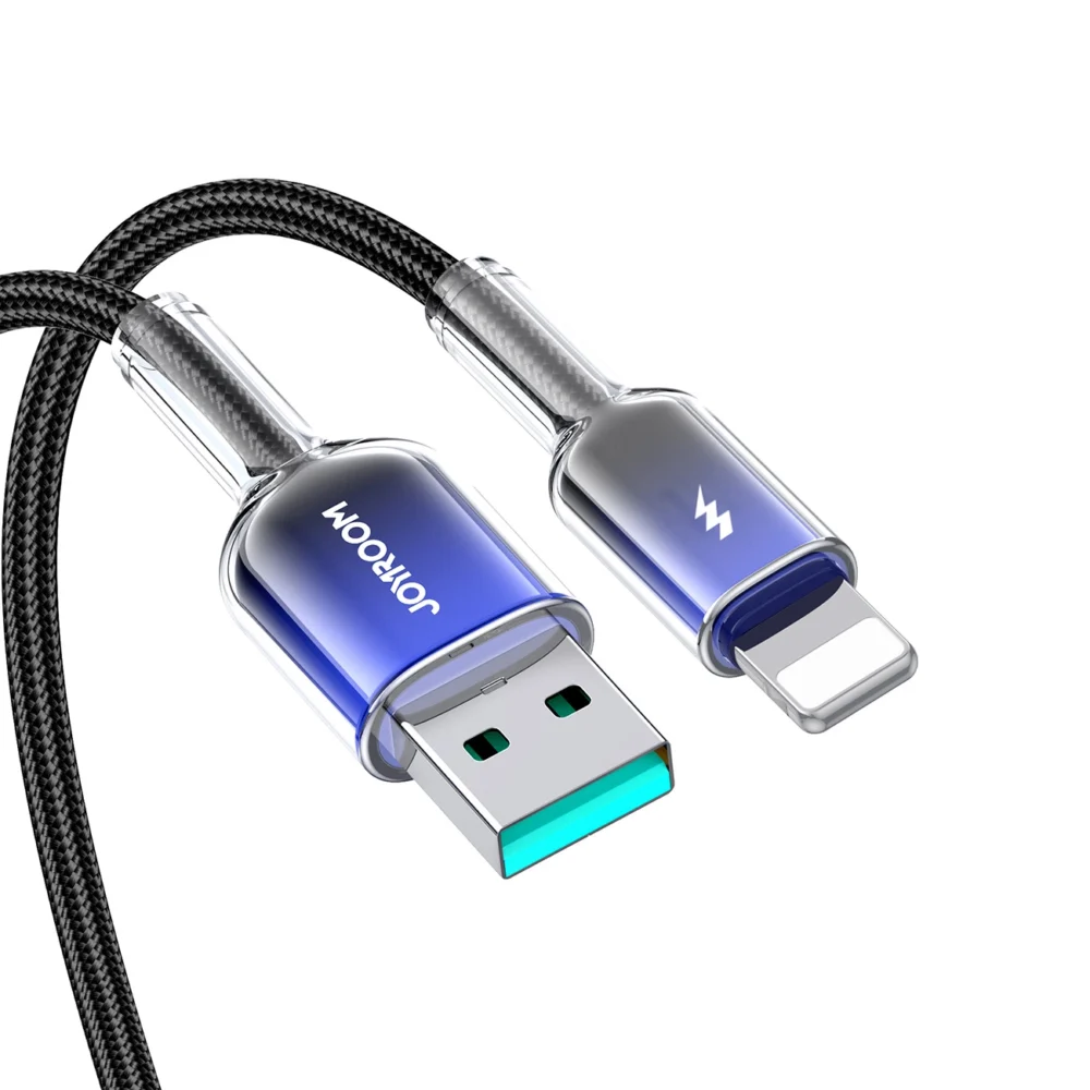 Joyroom S-A42 Crystal-Clear Series 3A USB-A - Lightning cable 1.2m - blackeng