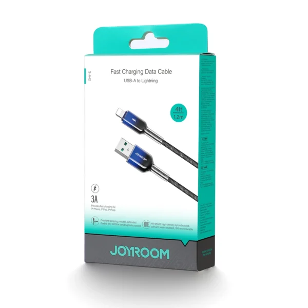 Joyroom S-A42 Crystal-Clear Series 3A USB-A - Lightning cable 1.2m - blackeng