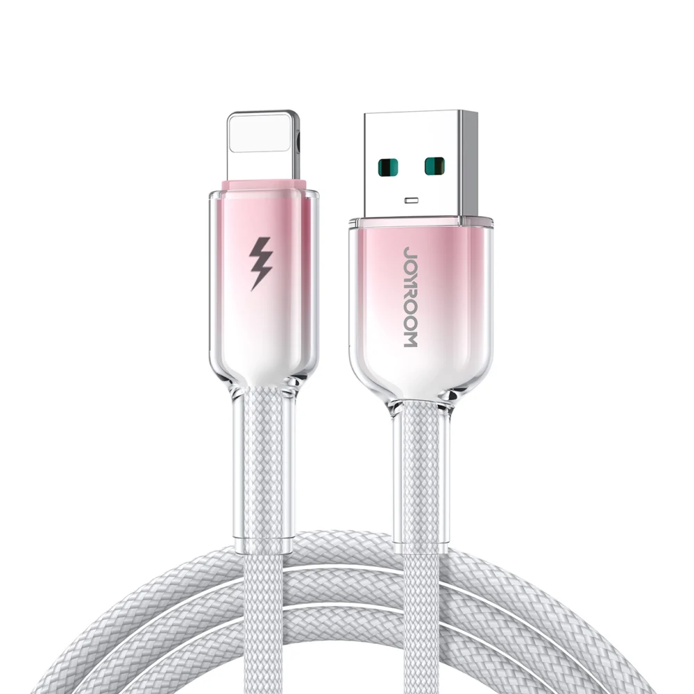 Joyroom S-A42 Crystal-Clear Series 3A USB-A - Lightning cable 1.2m - whiteeng