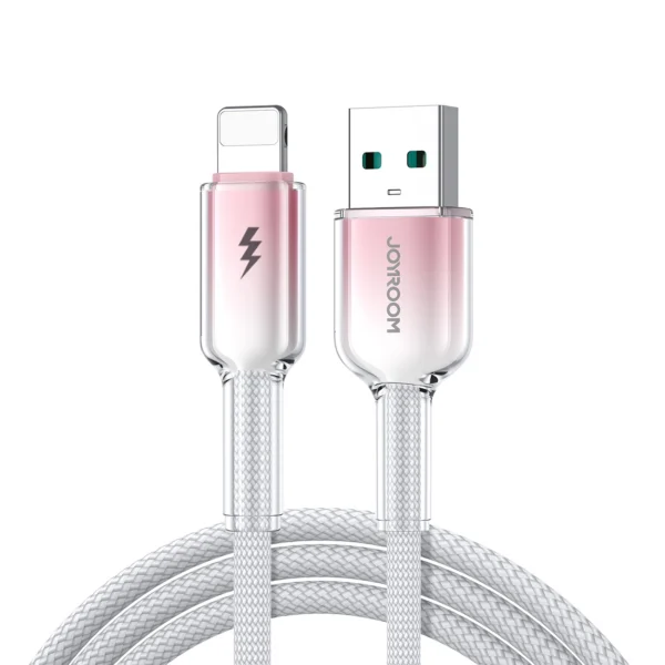 Joyroom S-A42 Crystal-Clear Series 3A USB-A - Lightning cable 1.2m - whiteeng