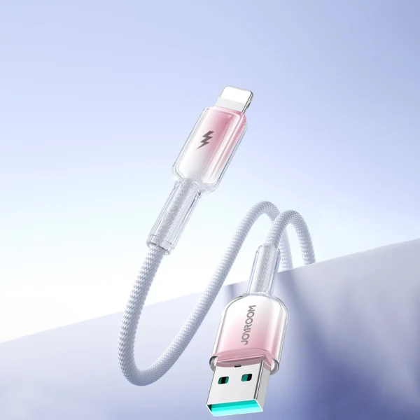 Joyroom S-A42 Crystal-Clear Series 3A USB-A - Lightning cable 1.2m - whiteeng