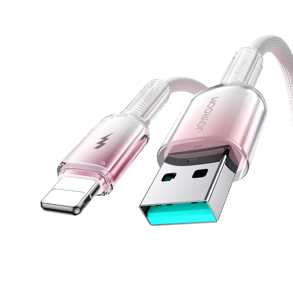 Joyroom S-A42 Crystal-Clear Series 3A USB-A - Lightning cable 1.2m - whiteeng