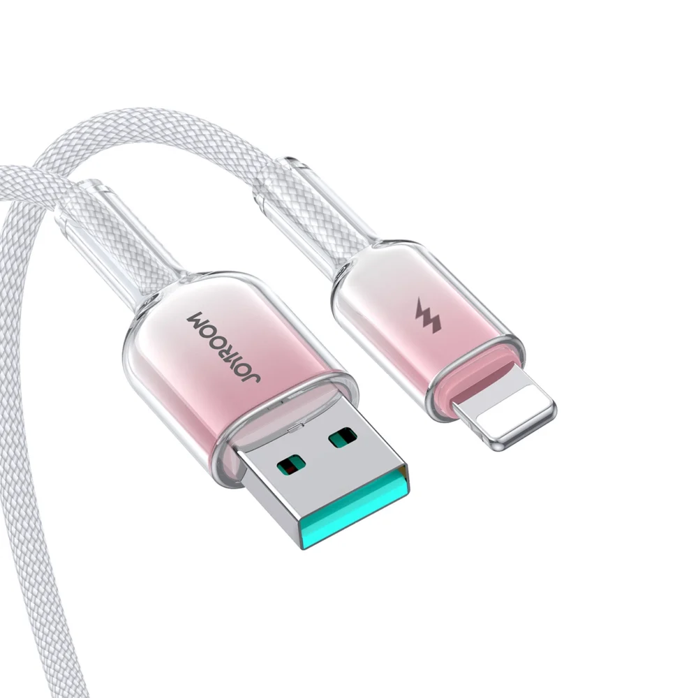 Joyroom S-A42 Crystal-Clear Series 3A USB-A - Lightning cable 1.2m - whiteeng