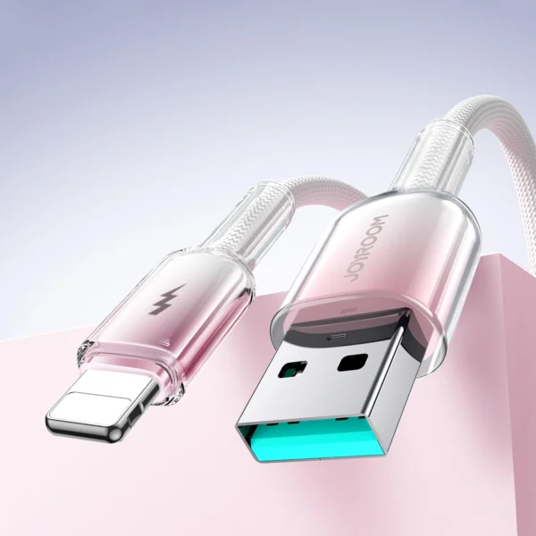 Joyroom S-A42 Crystal-Clear Series 3A USB-A - Lightning cable 1.2m - whiteeng