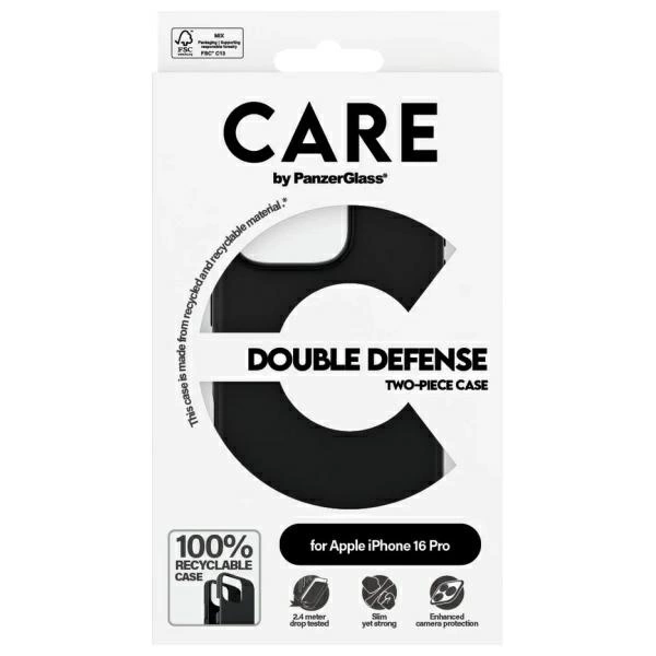 182049_4 CARE by PanzerGlass Feature Double Defense Case for iPhone 16 Pro - Blackeng