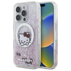 Hello Kitty Liquid Glitter Sweet Kitty Bows MagSafe iPhone 16 Pro Case - Whiteeng