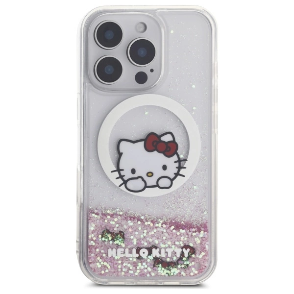 Hello Kitty Liquid Glitter Sweet Kitty Bows MagSafe iPhone 16 Pro Case - Whiteeng