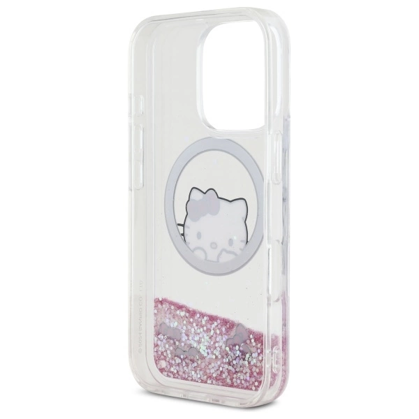 Hello Kitty Liquid Glitter Sweet Kitty Bows MagSafe iPhone 16 Pro Case - Whiteeng