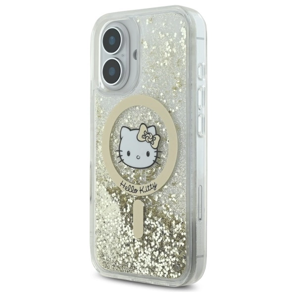 Hello Kitty Liquid Glitter Fever MagSafe iPhone 16 Case - Goldeng