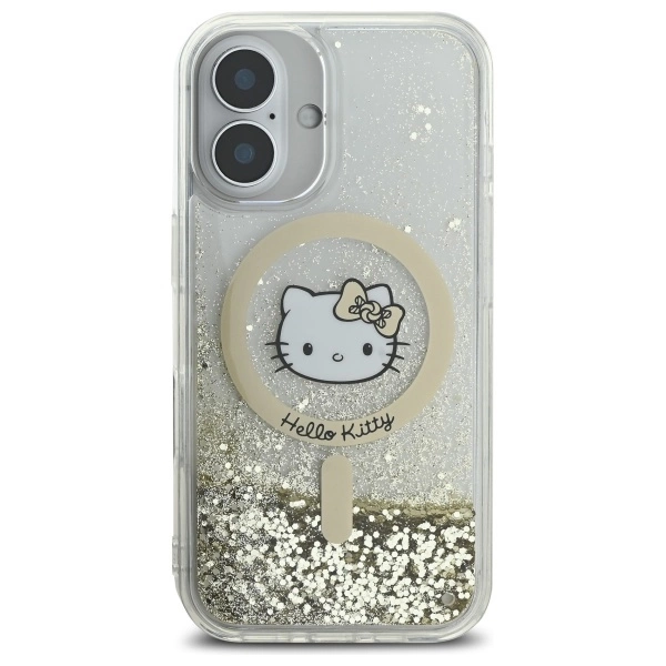 Hello Kitty Liquid Glitter Fever MagSafe iPhone 16 Case - Goldeng