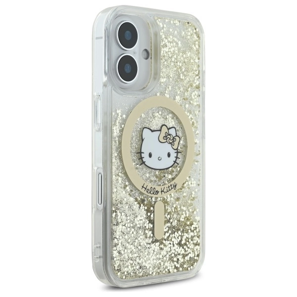 Hello Kitty Liquid Glitter Fever MagSafe iPhone 16 Case - Goldeng
