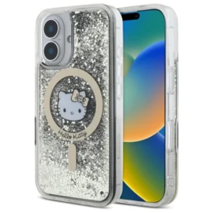 Hello Kitty Liquid Glitter Fever MagSafe iPhone 16 Case - Goldeng