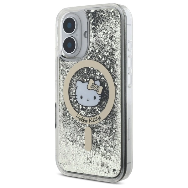 Hello Kitty Liquid Glitter Fever MagSafe iPhone 16 Case - Goldeng