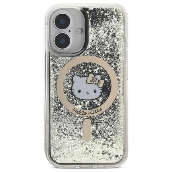 Hello Kitty Liquid Glitter Fever MagSafe iPhone 16 Case - Goldeng