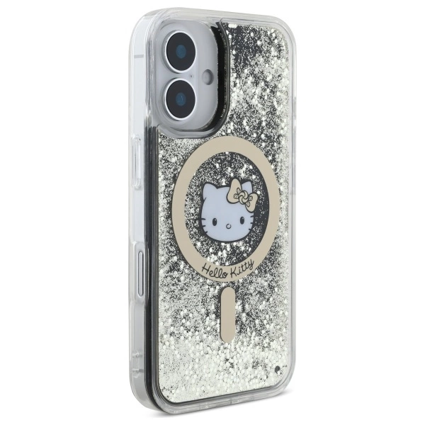 Hello Kitty Liquid Glitter Fever MagSafe iPhone 16 Case - Goldeng