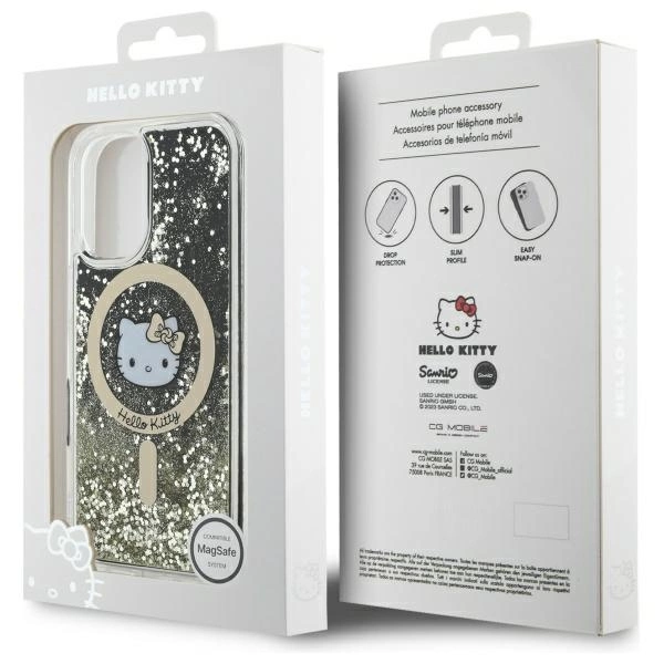 Hello Kitty Liquid Glitter Fever MagSafe iPhone 16 Case - Goldeng